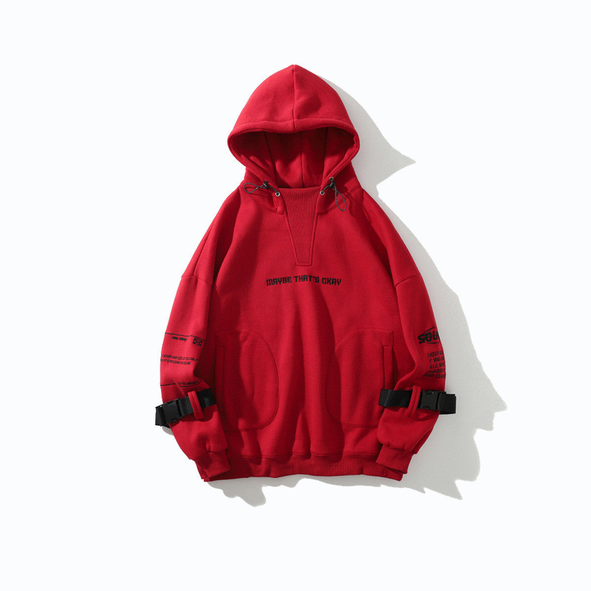 High Street Hooded Loose Letter Embroidered Sweatshirt - The Number 1 Things