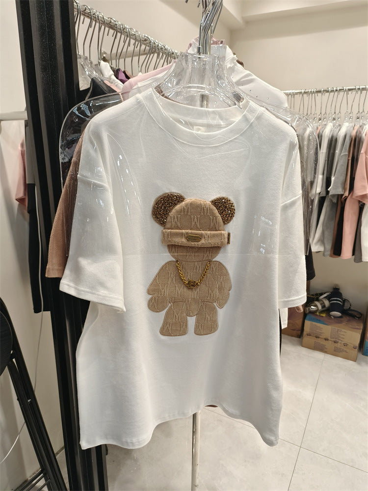 Cartoon Peplum Women's Printed Half Sleeve T-Shirt - The Number 1 Things