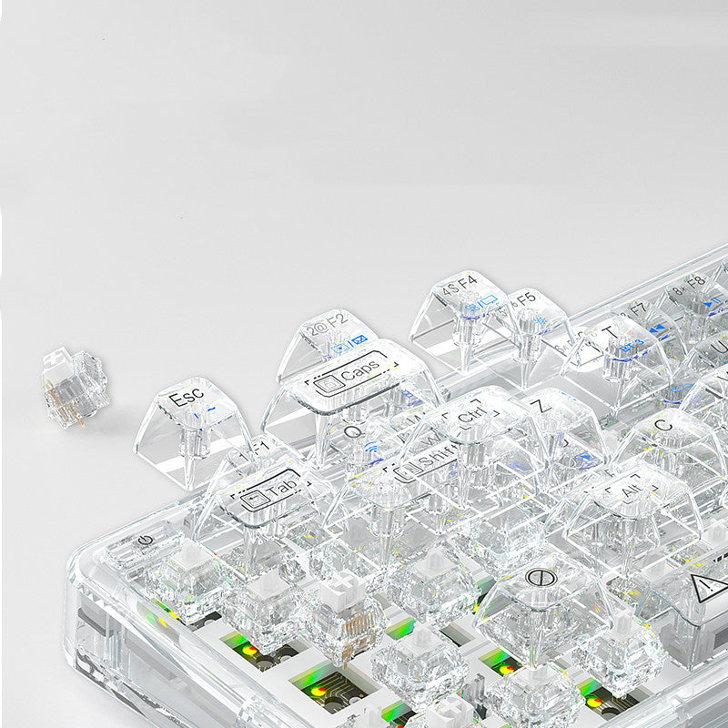 Bluetooth Mechanical Keyboard Transparent Case Hot-swappable Gasket Structure - The Number 1 Things