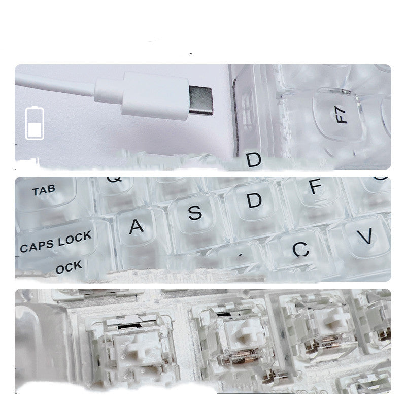 Fashion Transparent Wireless Bluetooth Mechanical Keyboard - The Number 1 Things