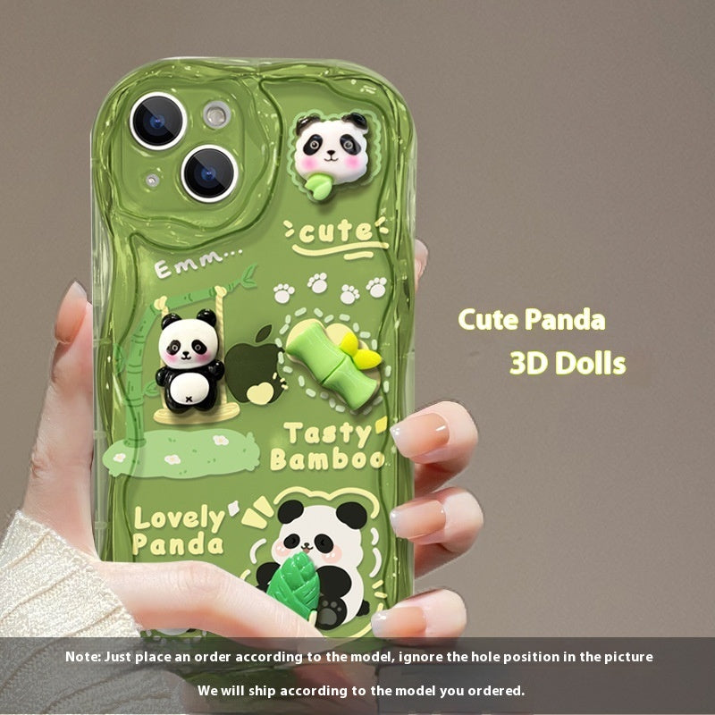 Phone Case Drop-resistant Cute Panda Doll Pendant Silicone