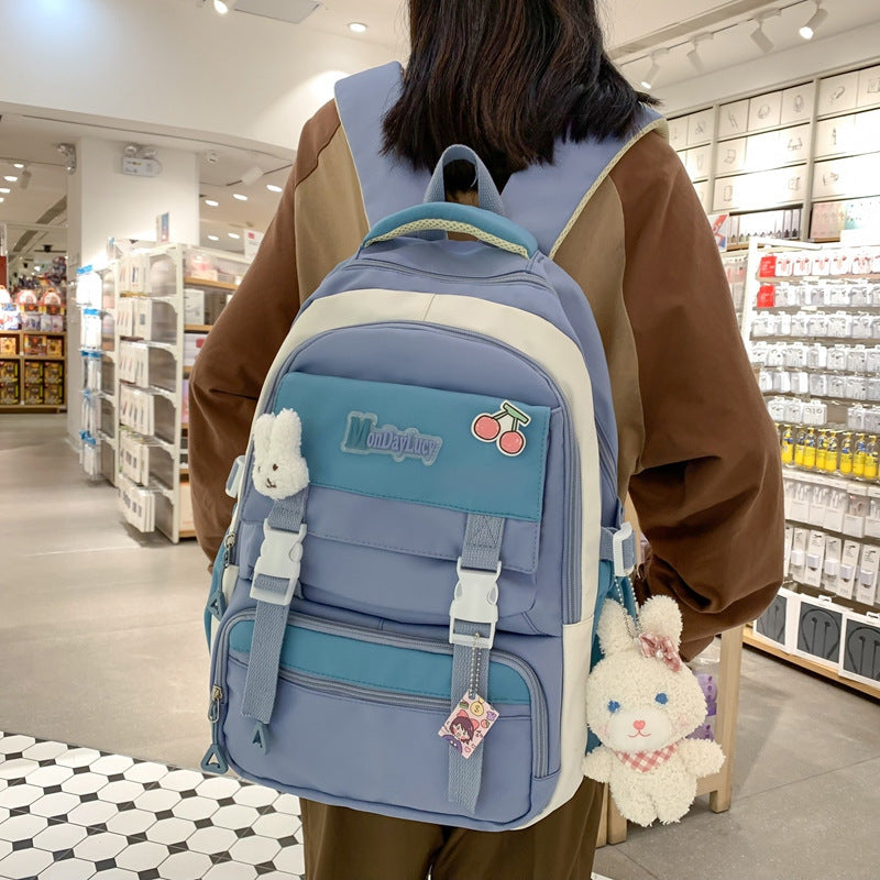 Fashion Color Contrast Schoolbag For Women - The Number 1 Things