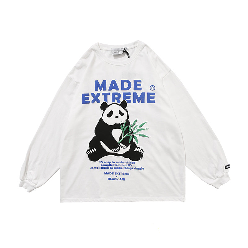 Panda print loose oversize long sleeves