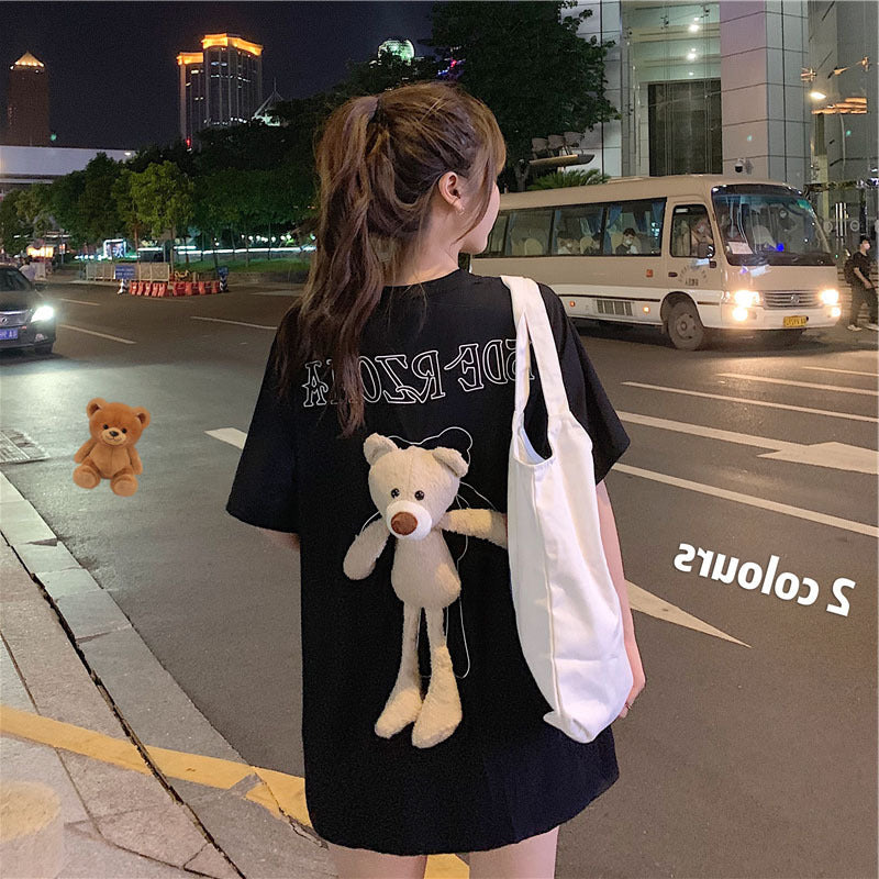 Back bear T-shirt female ins