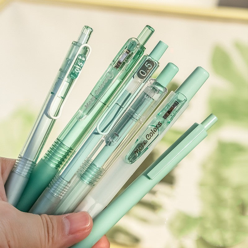 Solid Color Pressing Pen Simple Cream Gel Pen Set