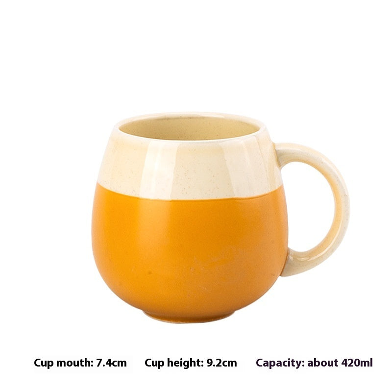 420ml Big Belly Mug Household Ceramic Water Cup Drinking Cup Girls Creative Kiln Baked Color Matching Tea Cup - The Number 1 Things