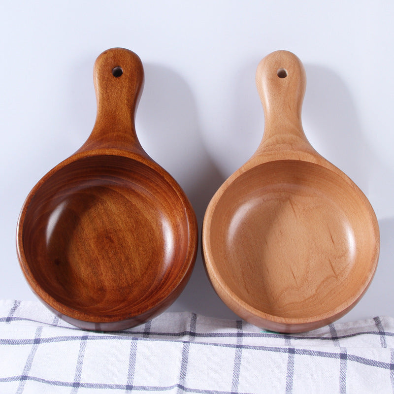 Multifunctional Wooden Bowl Wooden Tableware With Handle For Fruit Salad Bowl - The Number 1 Things