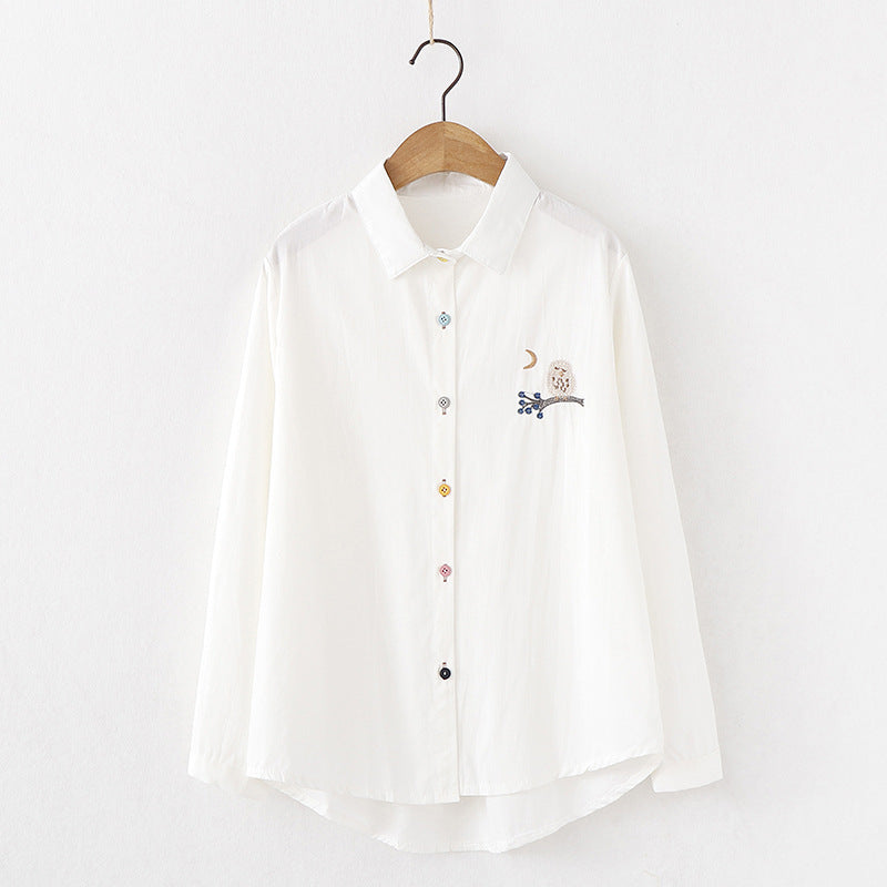 Embroidered Sweet And Versatile White Striped Long-sleeved Jersey - The Number 1 Things