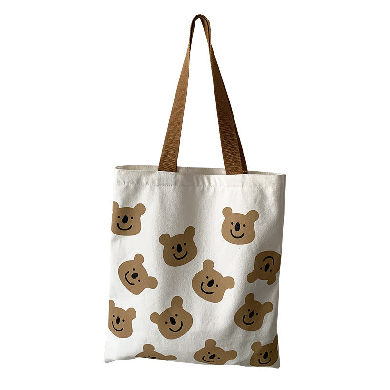 Cute Bear Canvas Tote Bag – Aesthetic & Eco-Friendly