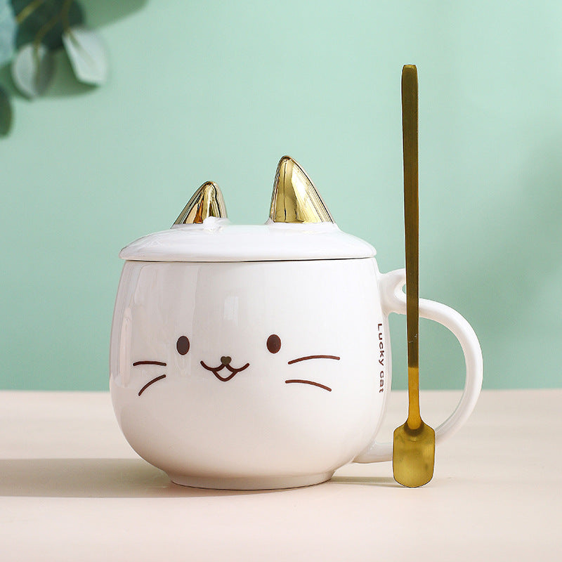 Cat Ceramic Phone Holder Mug With Cover And Spoon - The Number 1 Things