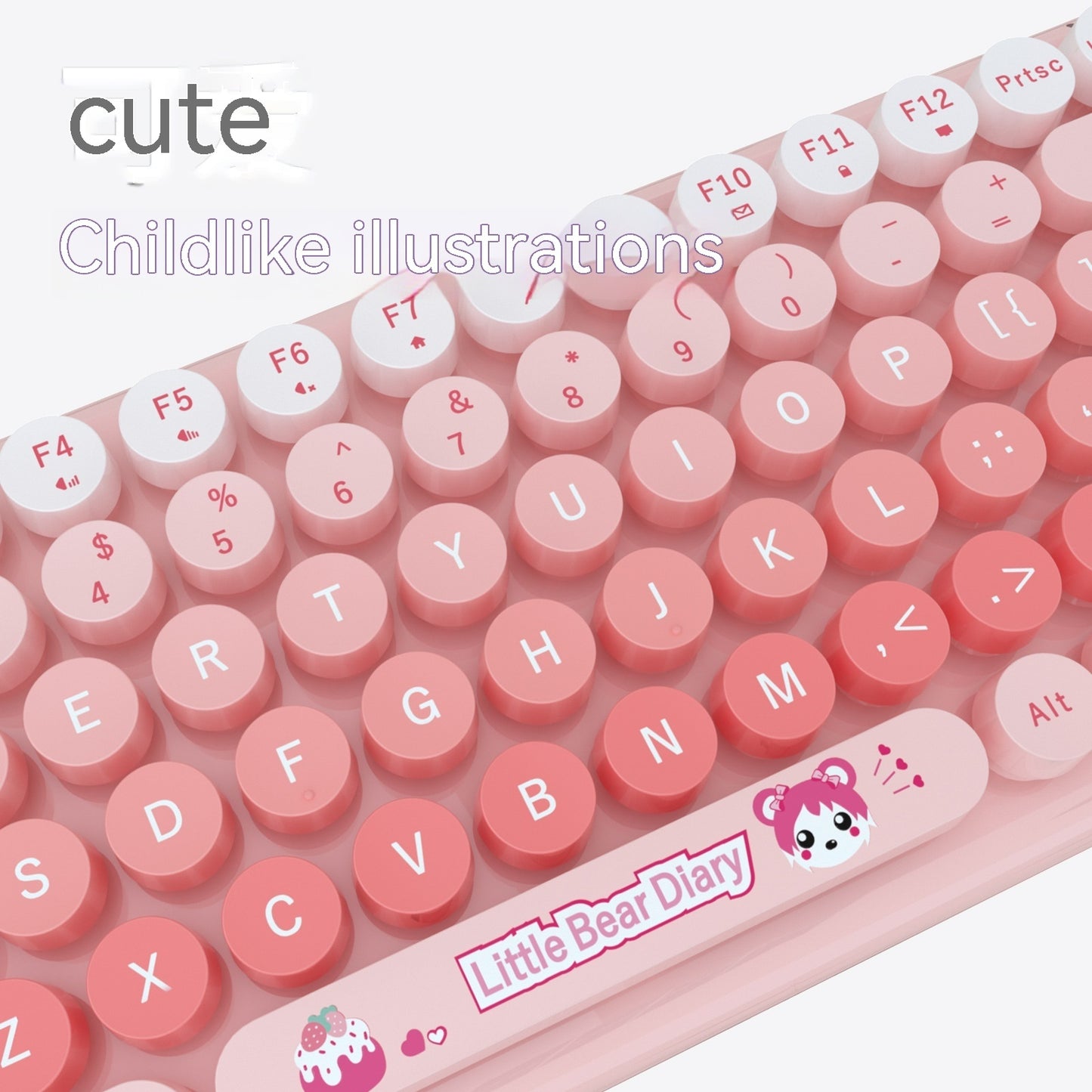 Pink Mini Cute Cartoon Wireless Keyboard And Mouse Set - The Number 1 Things