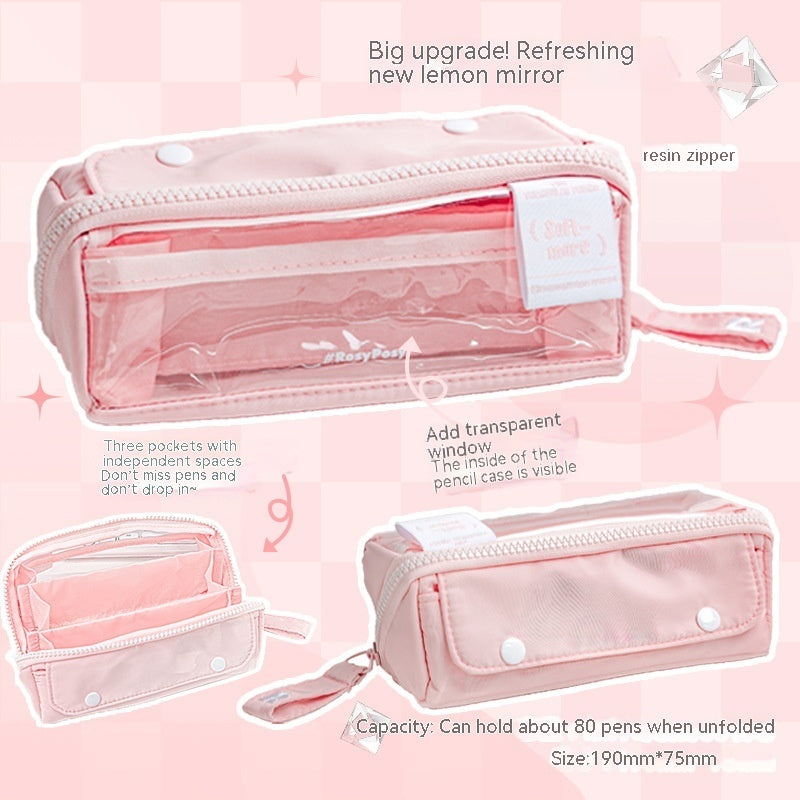 Prism Partition Korean-style Large-capacity Visual Student Pencil Case