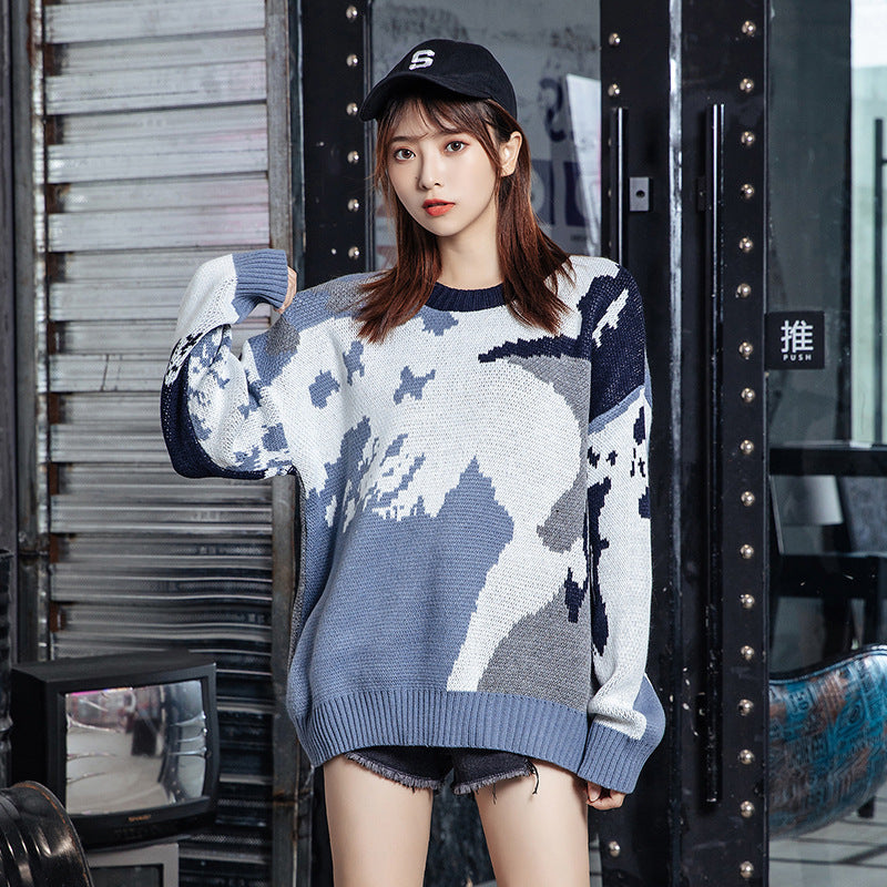 Women's round neck knitted sweater - The Number 1 Things