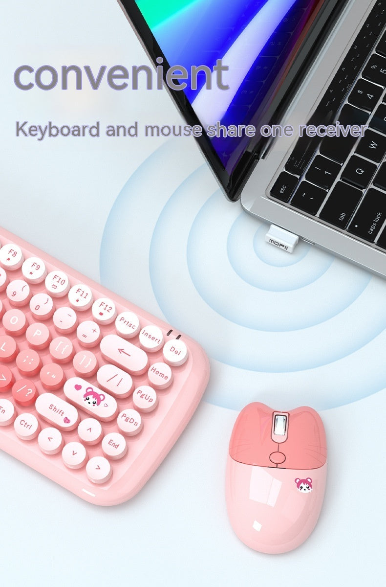 Pink Mini Cute Cartoon Wireless Keyboard And Mouse Set - The Number 1 Things