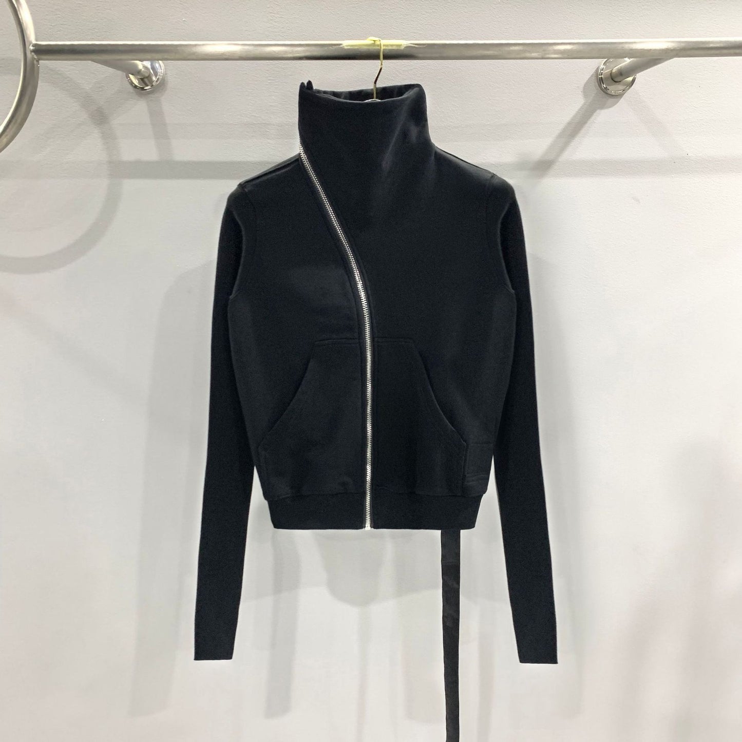 Women's Dark Style Oblique Zipper Turtleneck Cotton Brushed Sweater Coat - The Number 1 Things