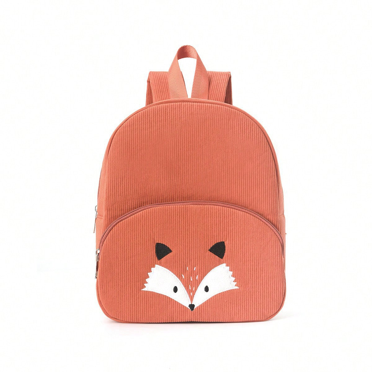 Embroidered Cute Bear Backpack Corduroy