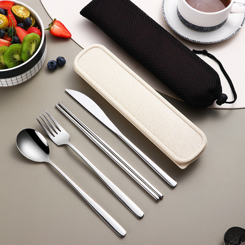 304 Dinnerware Set Flatware Kitchen Accessories Camping Travel Sets Gold Knife Fork Spoon Portable Cutlery Sets With Case - The Number 1 Things