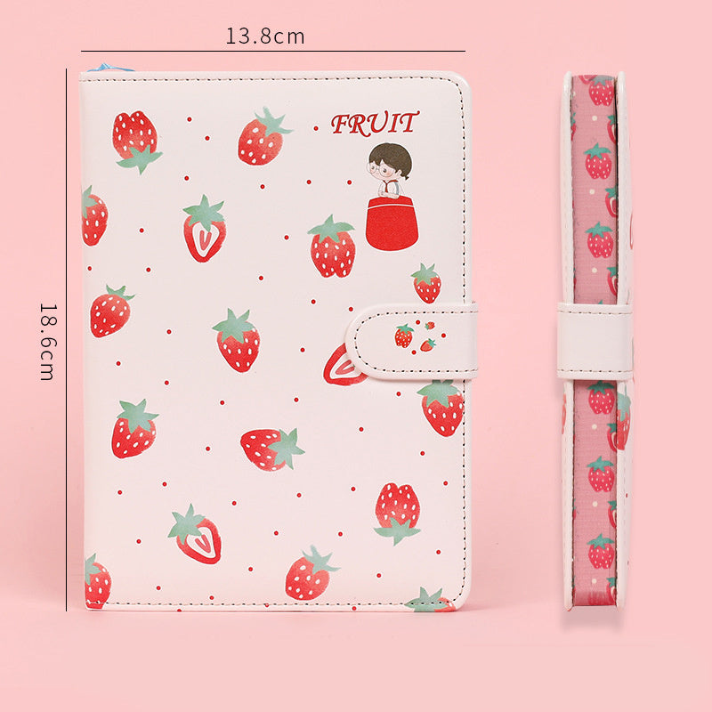 Fruit Print Notebook Planner Magnetic Buckle PU NoteBook Yearly Agenda Color Illustration Daily Plan Kawaii Stationery - The Number 1 Things