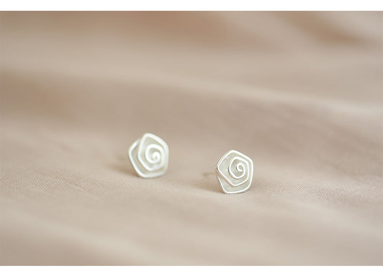 S925 Sterling Silver Spiral Flower Sterling Silver Stud Earrings - The Number 1 Things