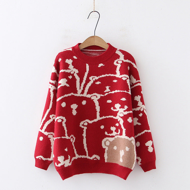 Cartoon bear jacket sweater