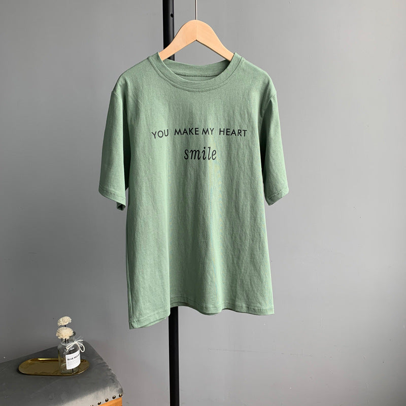 Letter printed T-shirt women white
