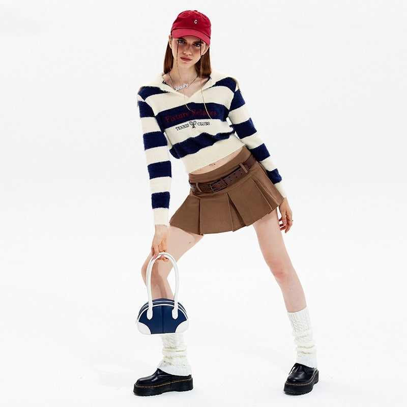 Striped Short Style Sweater Loose Korean Style Lazy Style - The Number 1 Things