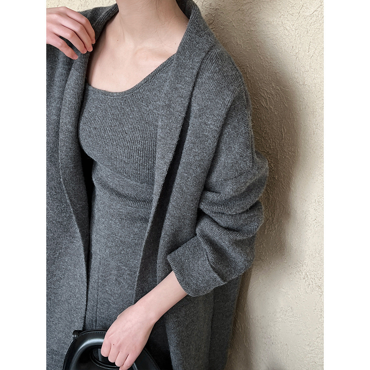 French Simplicity Cardigan Vest Wide Leg Pants Three-piece Set - The Number 1 Things