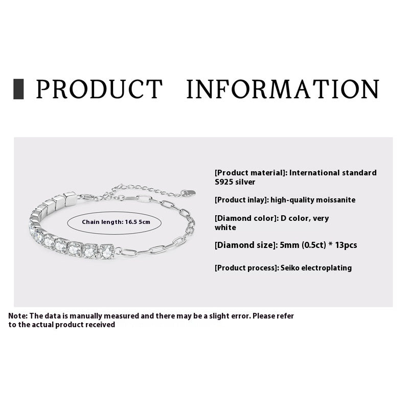 Moissanite Full Diamond High-grade S925 Sterling Silver Bracelet For Women - The Number 1 Things