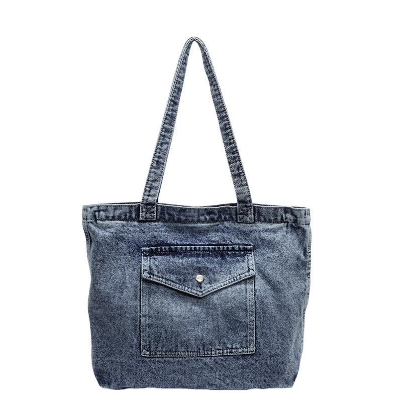 Denim Shoulder Bag Large Capacity Shopping Bag Tote Bag - The Number 1 Things