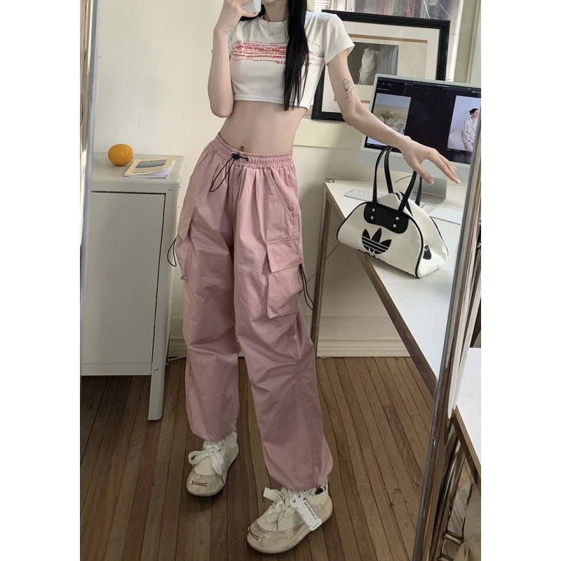 Ultra-thin Wide-leg Design Ankle-tied Dancing Trousers Summer