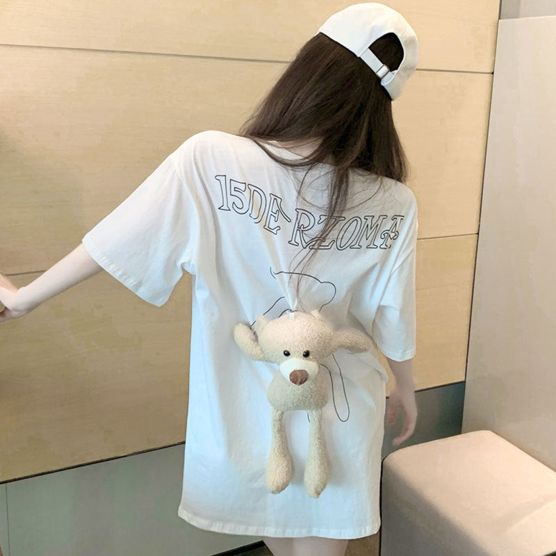 Back Bear T-Shirt for Women – INS Style Graphic Tee