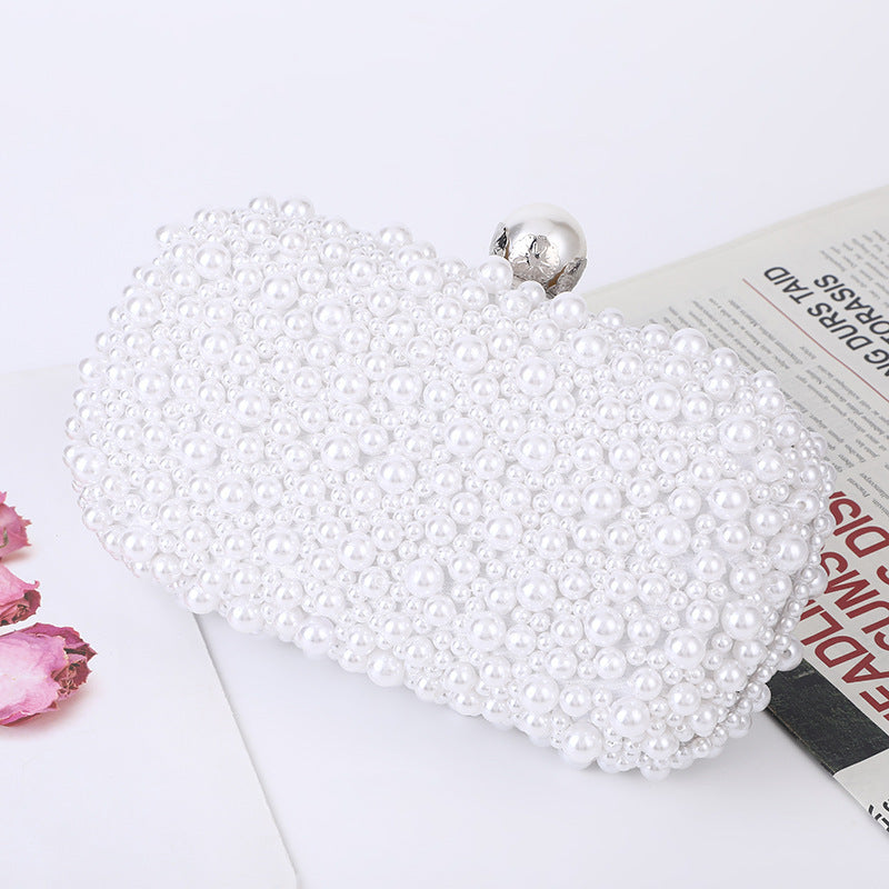 Women's Pearl Dinner Bag Soft Surface Lock Clutch - The Number 1 Things
