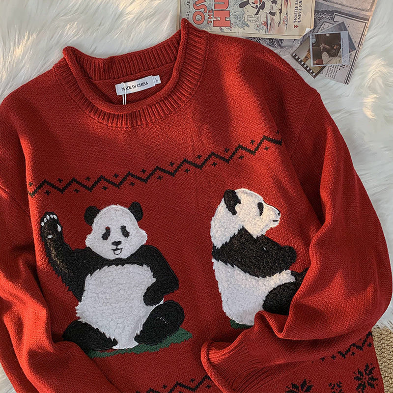 Loose casual student pullover sweater - The Number 1 Things