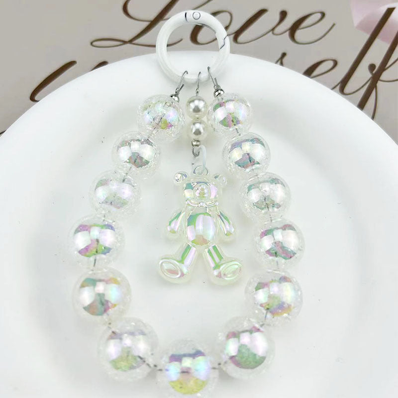 Burst Beads Luminous Bear Pendant Mobile Phone Charm - The Number 1 Things