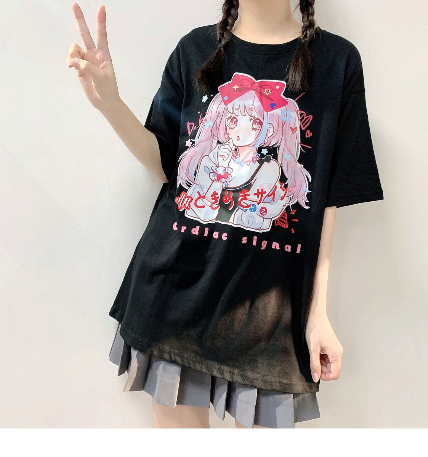 Short-sleeved T-shirt Female Summer College Style Comic Girl Loose - The Number 1 Things