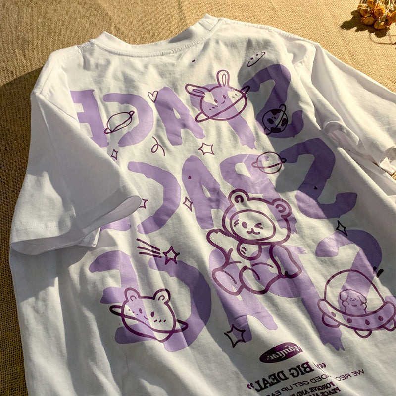 New Letter Print Short-sleeved T-shirt - The Number 1 Things