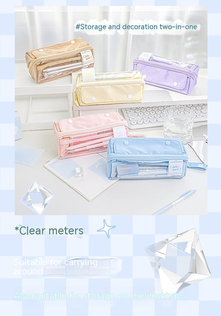 Prism Partition Korean-style Large-capacity Visual Student Pencil Case