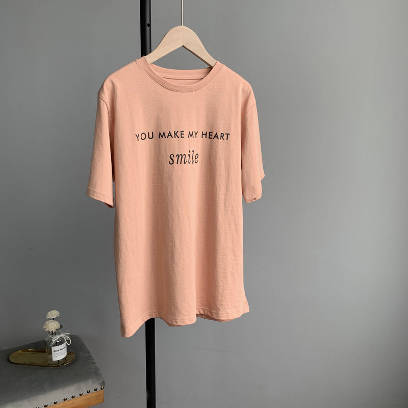 Letter printed T-shirt women white