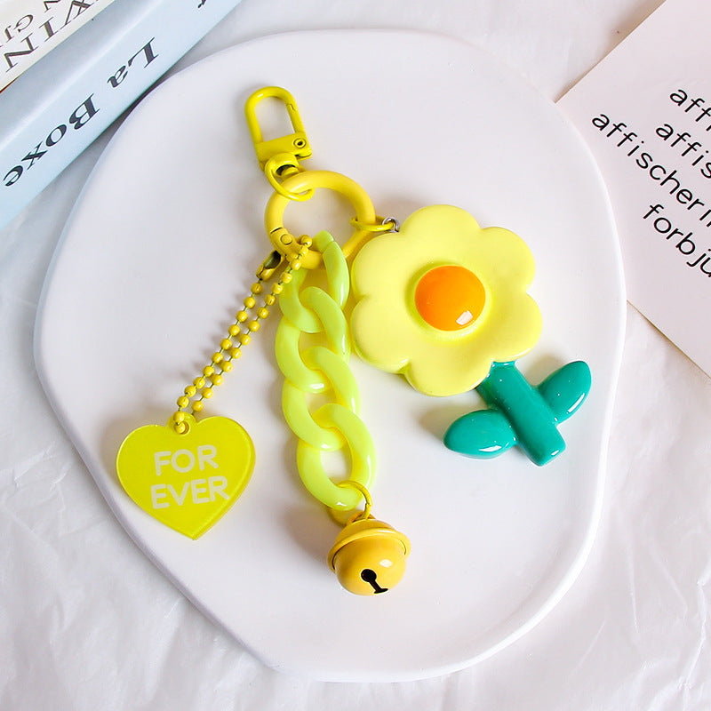 Resin Flower Key Ring Girl Heart Hanging Ornament - The Number 1 Things