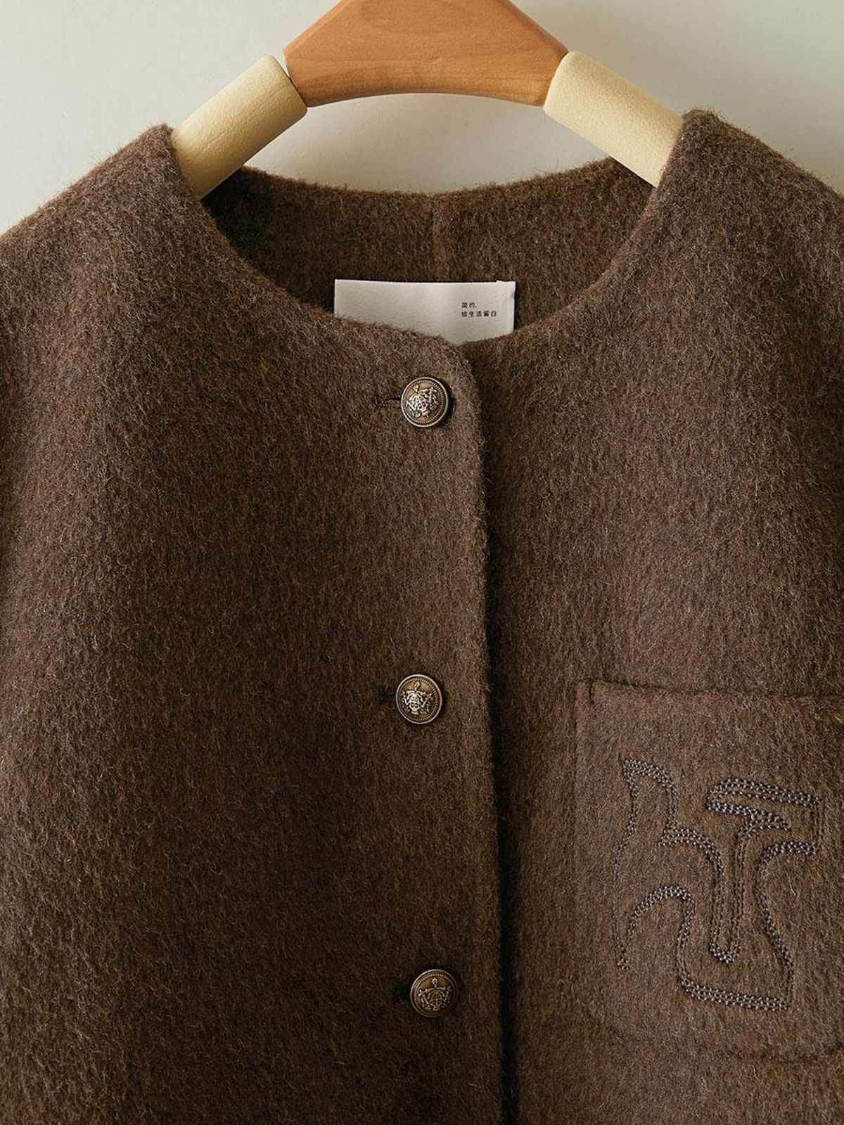 Women's Embroidered Wool Reversible Woolen Coat Slim-fit Coat - The Number 1 Things