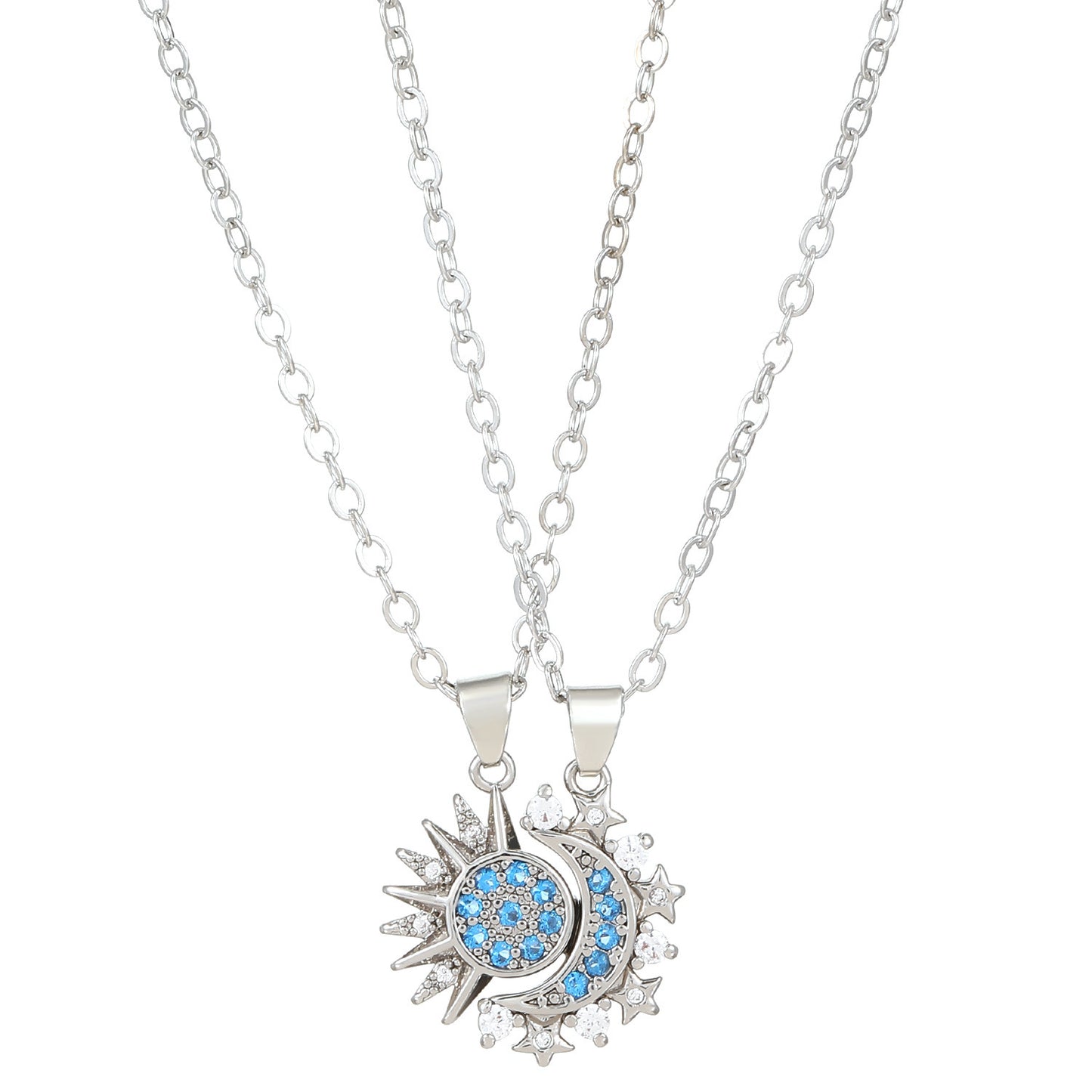 2pcs Necklace Sun And Moon Magnetic Pendant Clavicle Chain Necklace For Couple Lovers - The Number 1 Things