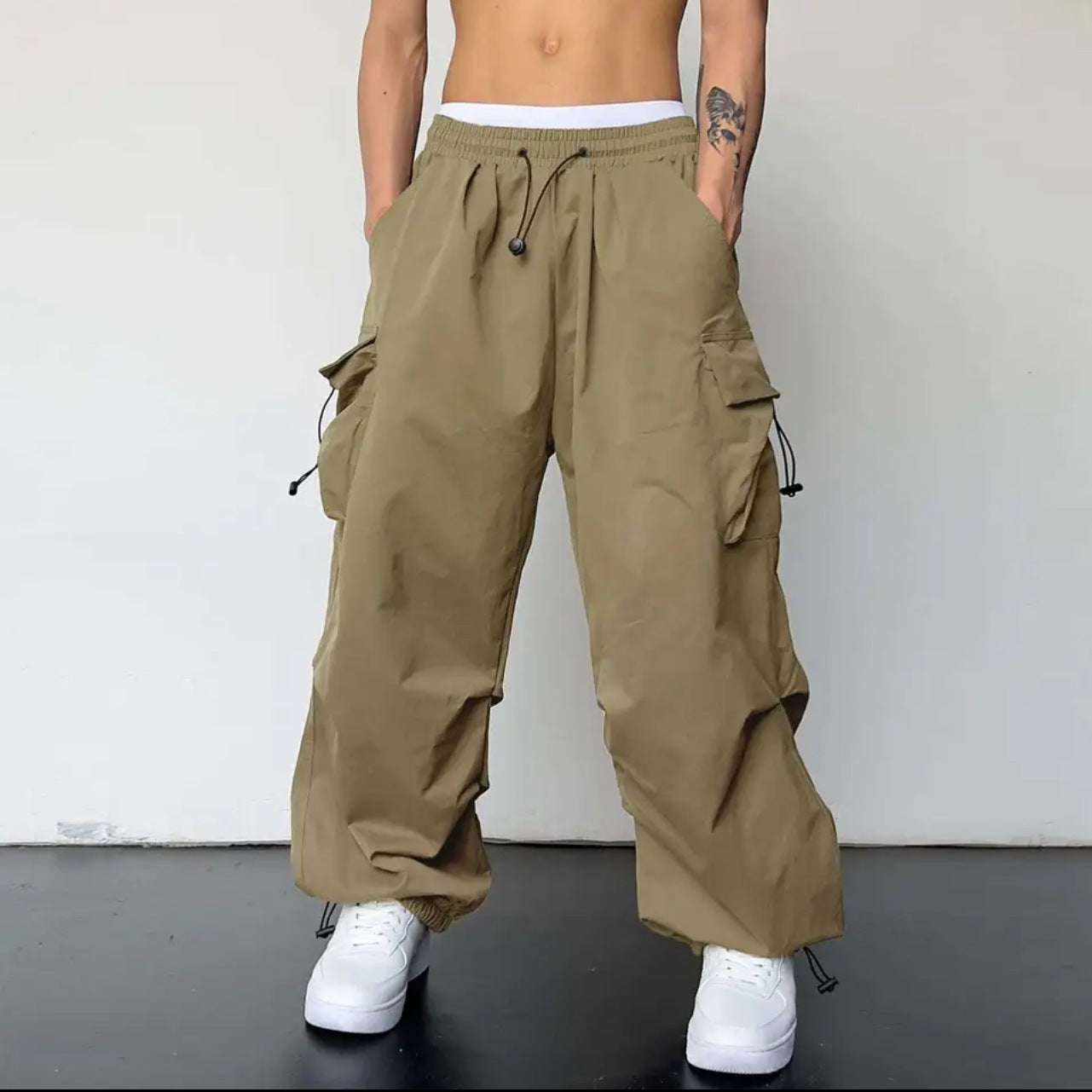 Ultra-thin Wide-leg Design Ankle-tied Dancing Trousers Summer
