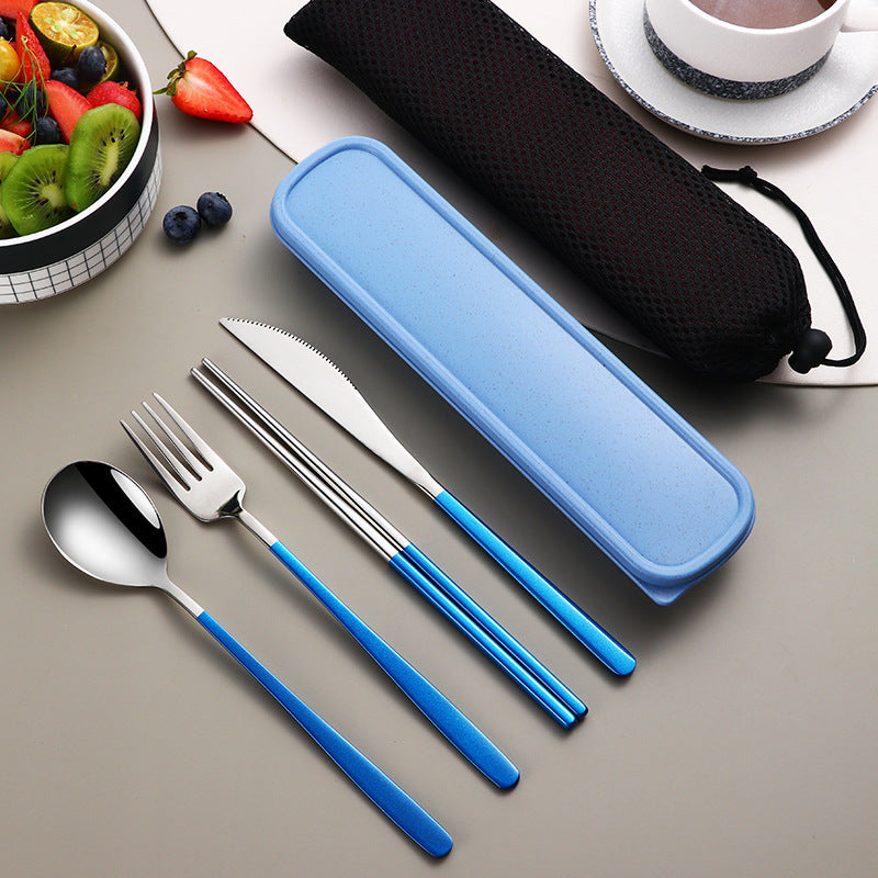 304 Dinnerware Set Flatware Kitchen Accessories Camping Travel Sets Gold Knife Fork Spoon Portable Cutlery Sets With Case - The Number 1 Things