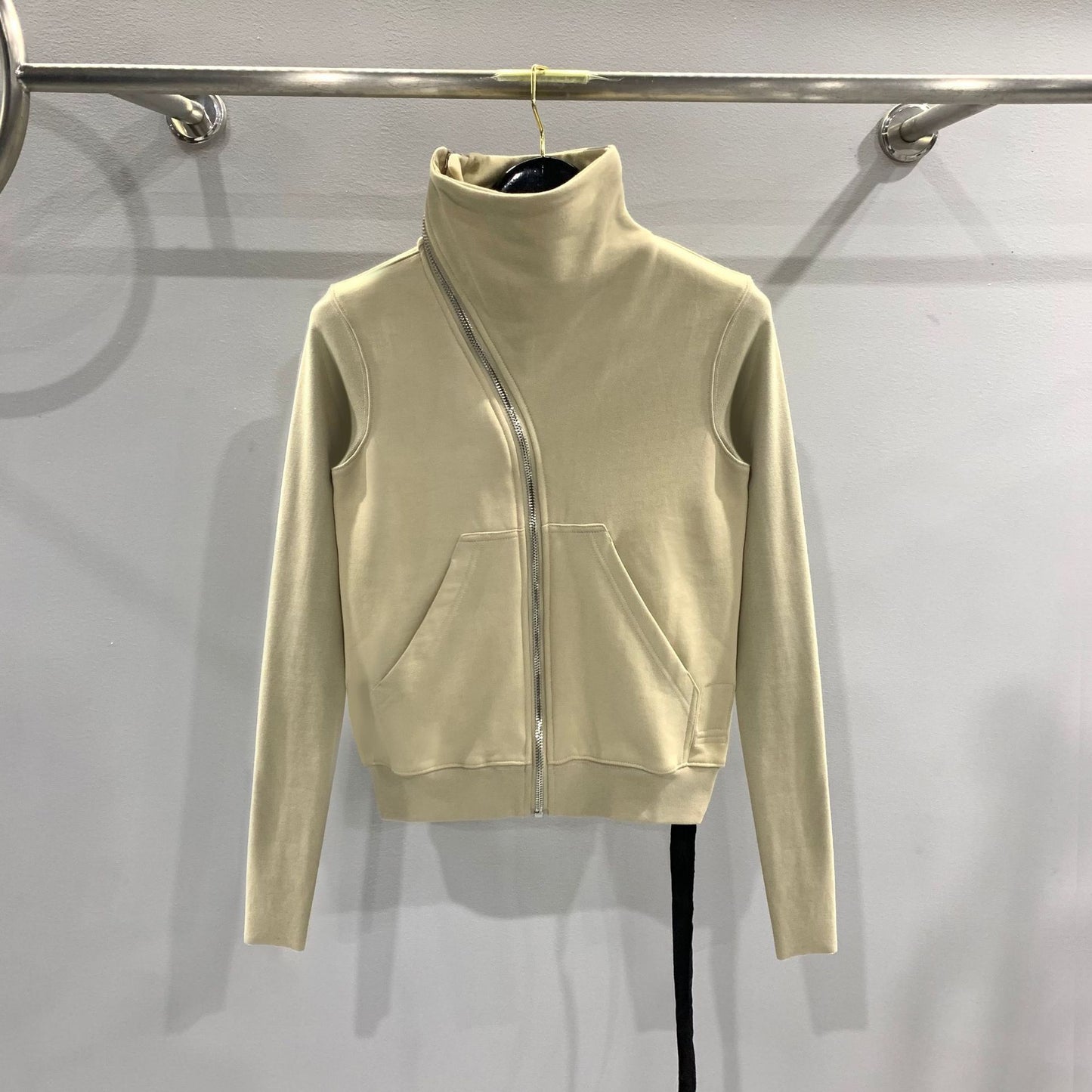 Women's Dark Style Oblique Zipper Turtleneck Cotton Brushed Sweater Coat - The Number 1 Things
