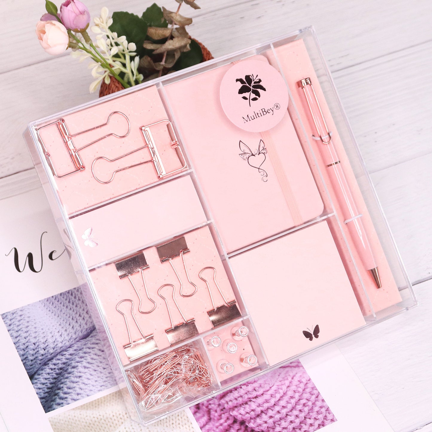 Rose Gold Stationery Set Gift Box Student Office Stationery - The Number 1 Things