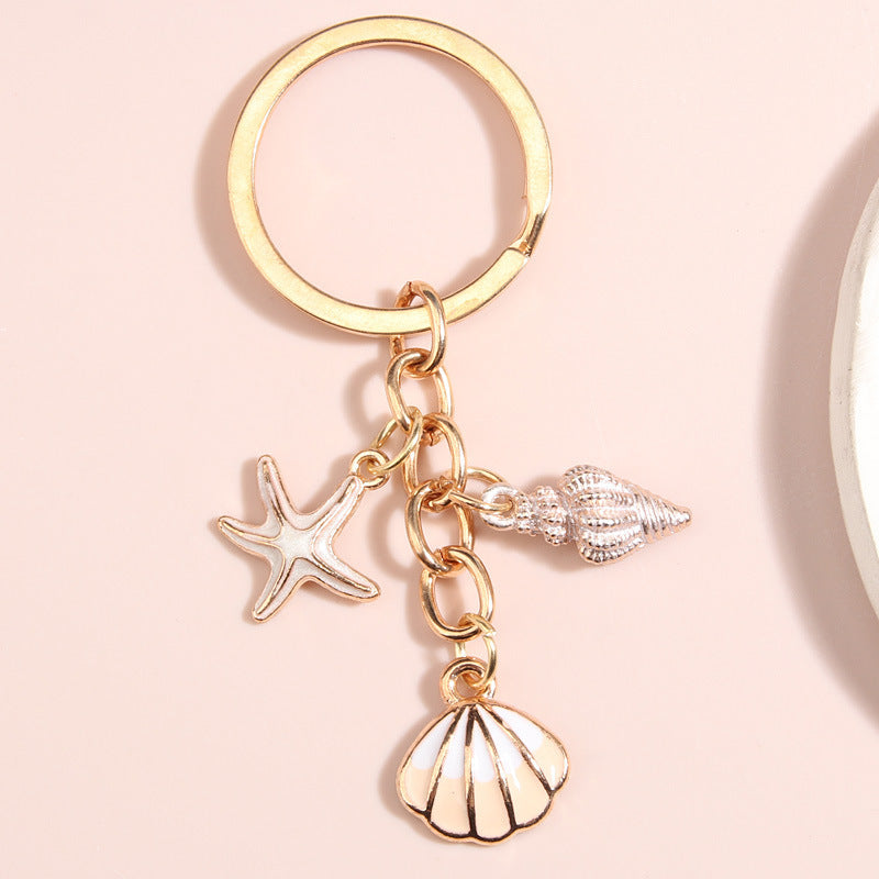 Creative Shell Starfish Mermaid Alloy Drip Keychain Pendant - The Number 1 Things