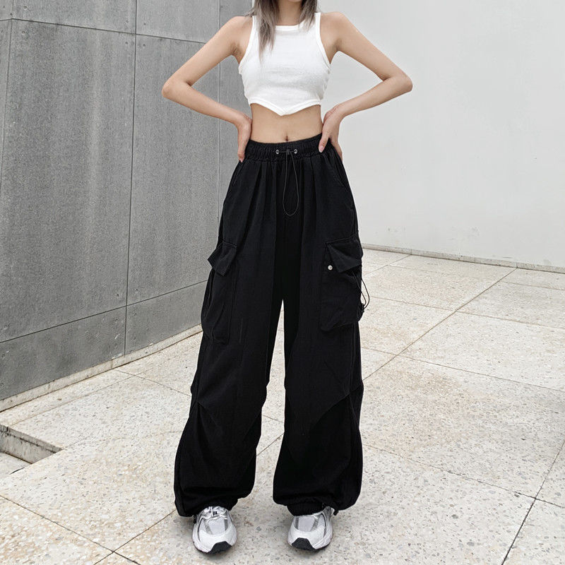 Ultra-thin Wide-leg Design Ankle-tied Dancing Trousers Summer