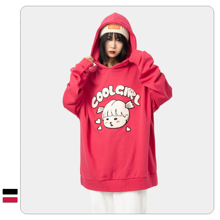 Casual Cute Loose Cartoon Hooded Cotton Sweater - The Number 1 Things