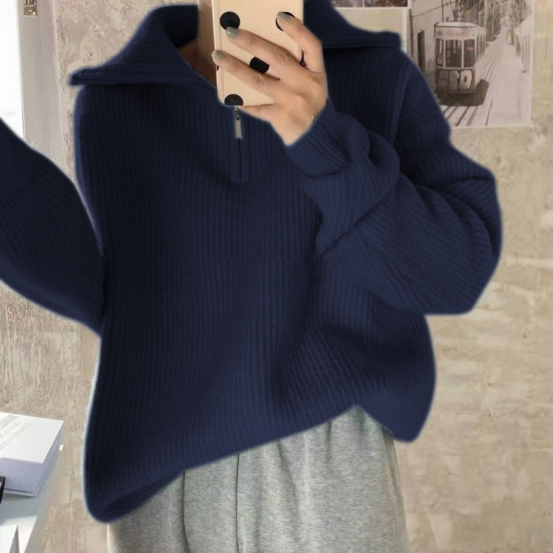 Autumn And Winter Gentle Stand Collar Sweater Cardigan Coat Loose Women - The Number 1 Things
