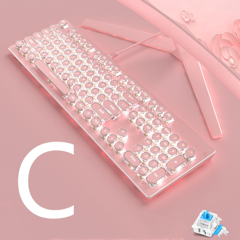Wireless Mechanical Keyboard Mouse Set Game Office Retro - The Number 1 Things